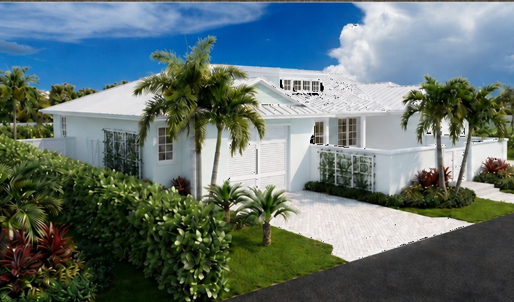 Delray Beach Residence — side and courtyard rendering