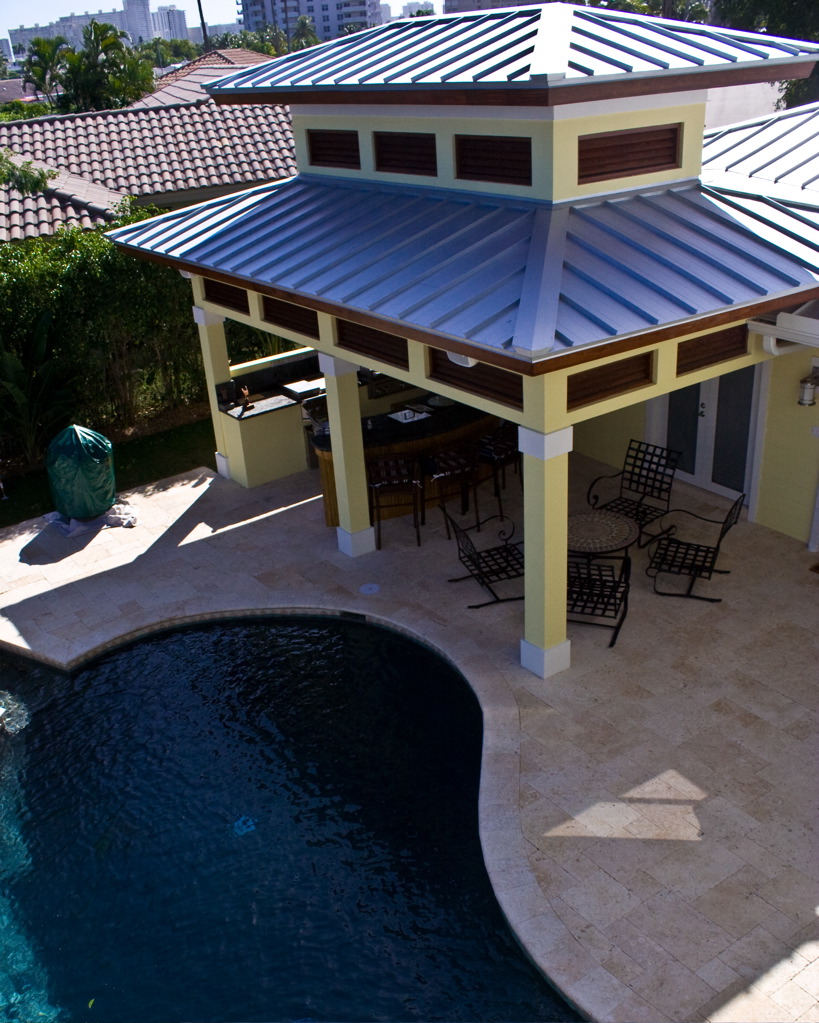 McDavid Residence — cabana and pool from above