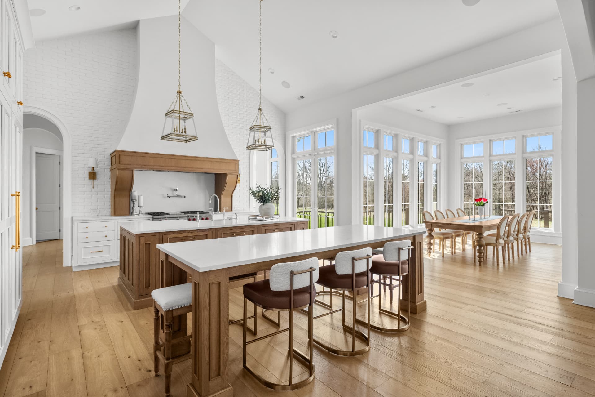 Pilesgrove Residence — kitchen and dining room with vaulted ceiling