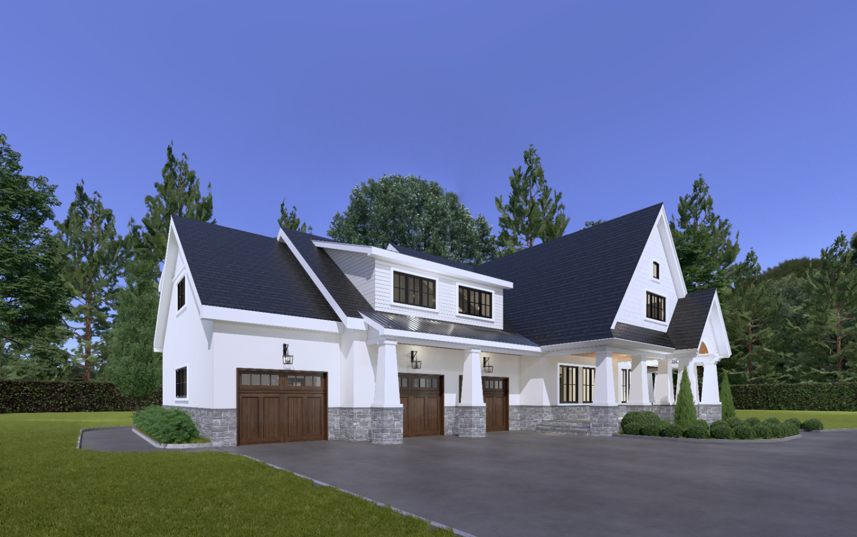 Woodstown Residence II — garage-side design rendering