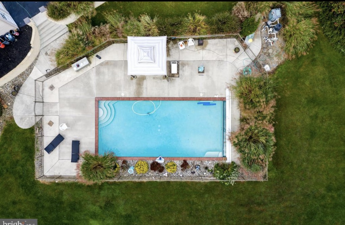 South Harrison Residence II — pool and terrace from above