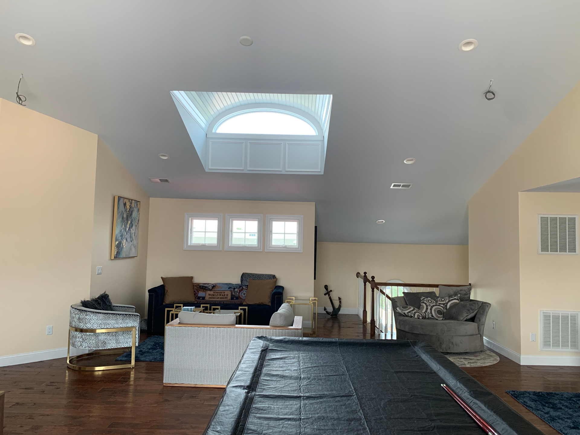 Long Beach Island Residence — upper loft with barrel-vaulted skylight