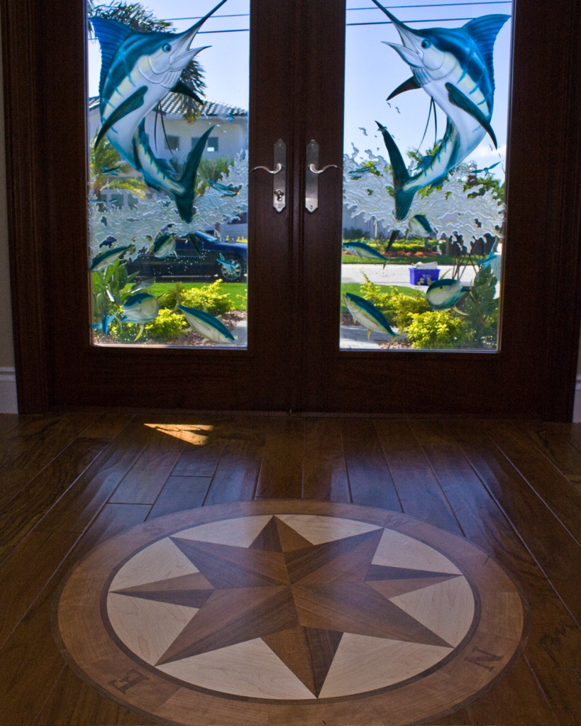 McDavid Residence — entry foyer with compass rose inlay