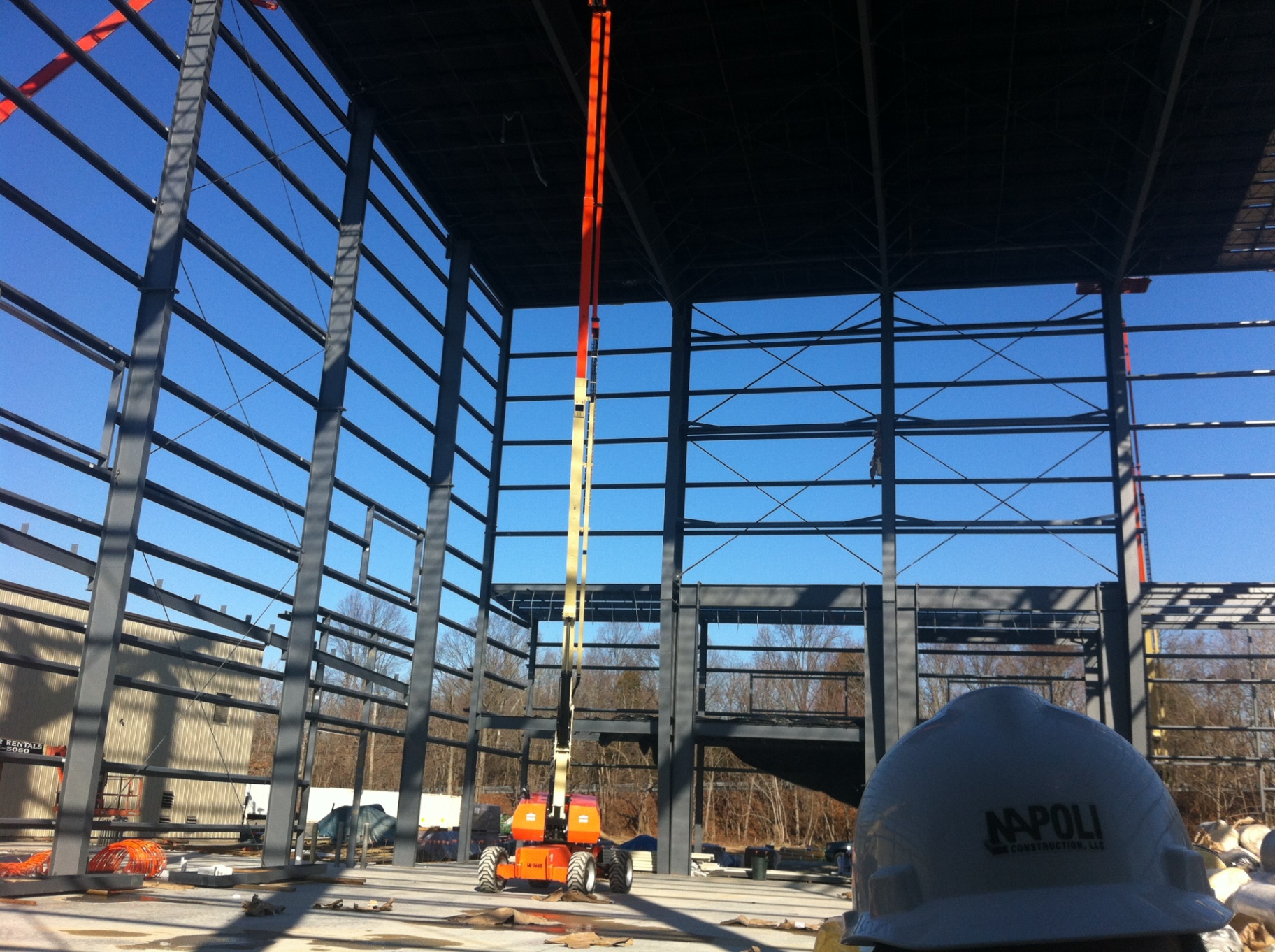 Proof Production, Sewell NJ — 80-foot clear-height frame under construction