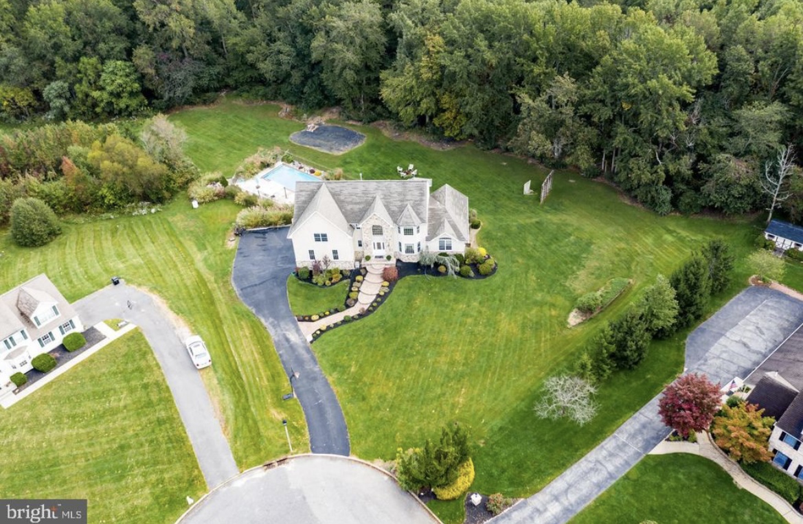 South Harrison Residence II — aerial view of the house and grounds