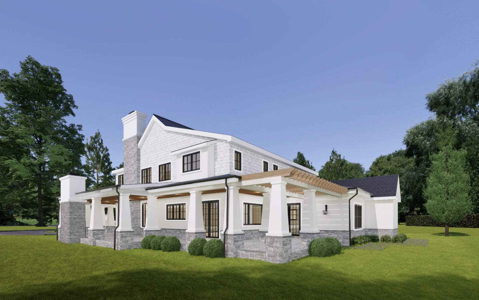 Woodstown Residence II — rear elevation design rendering