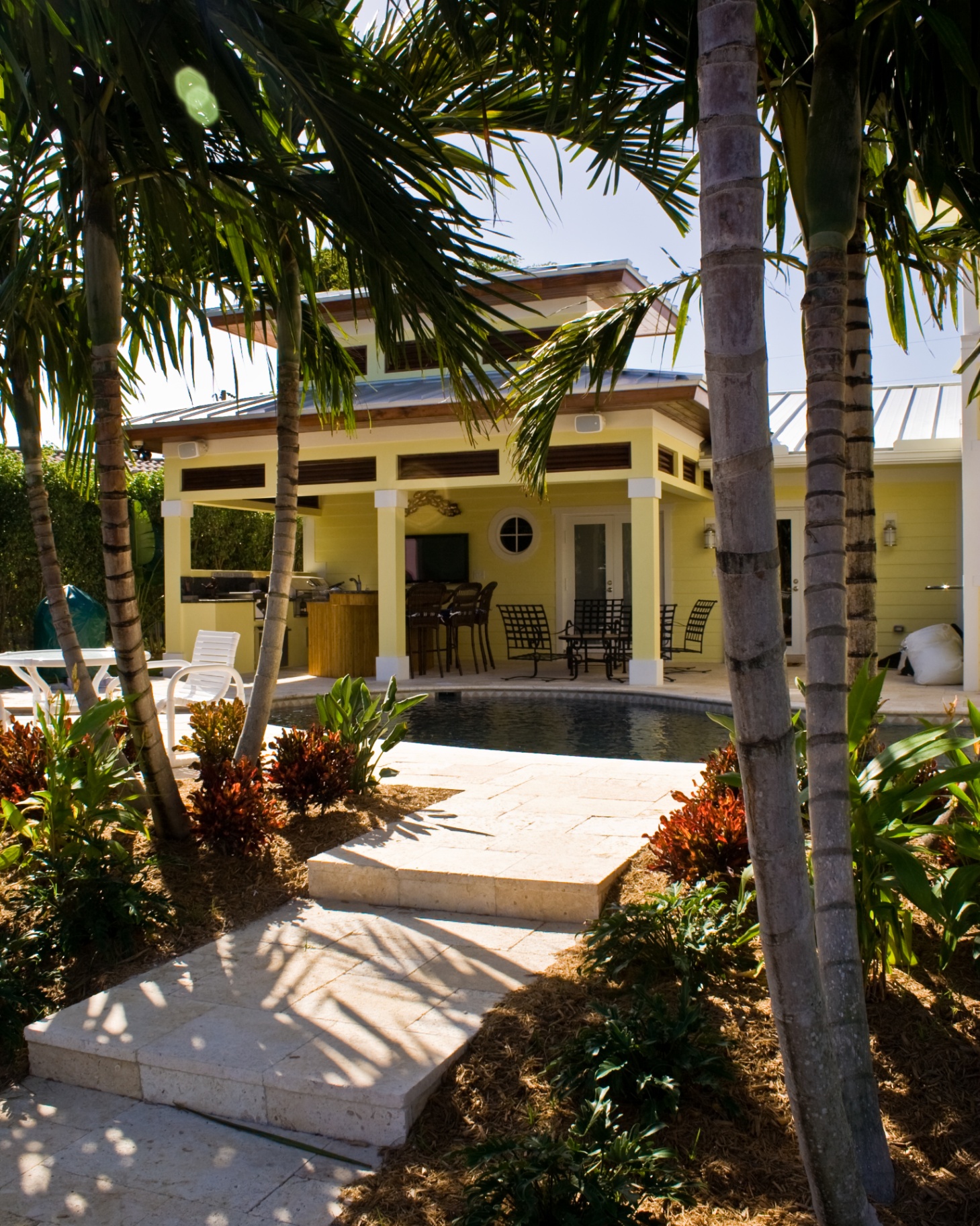 McDavid Residence — garden walk to the cabana