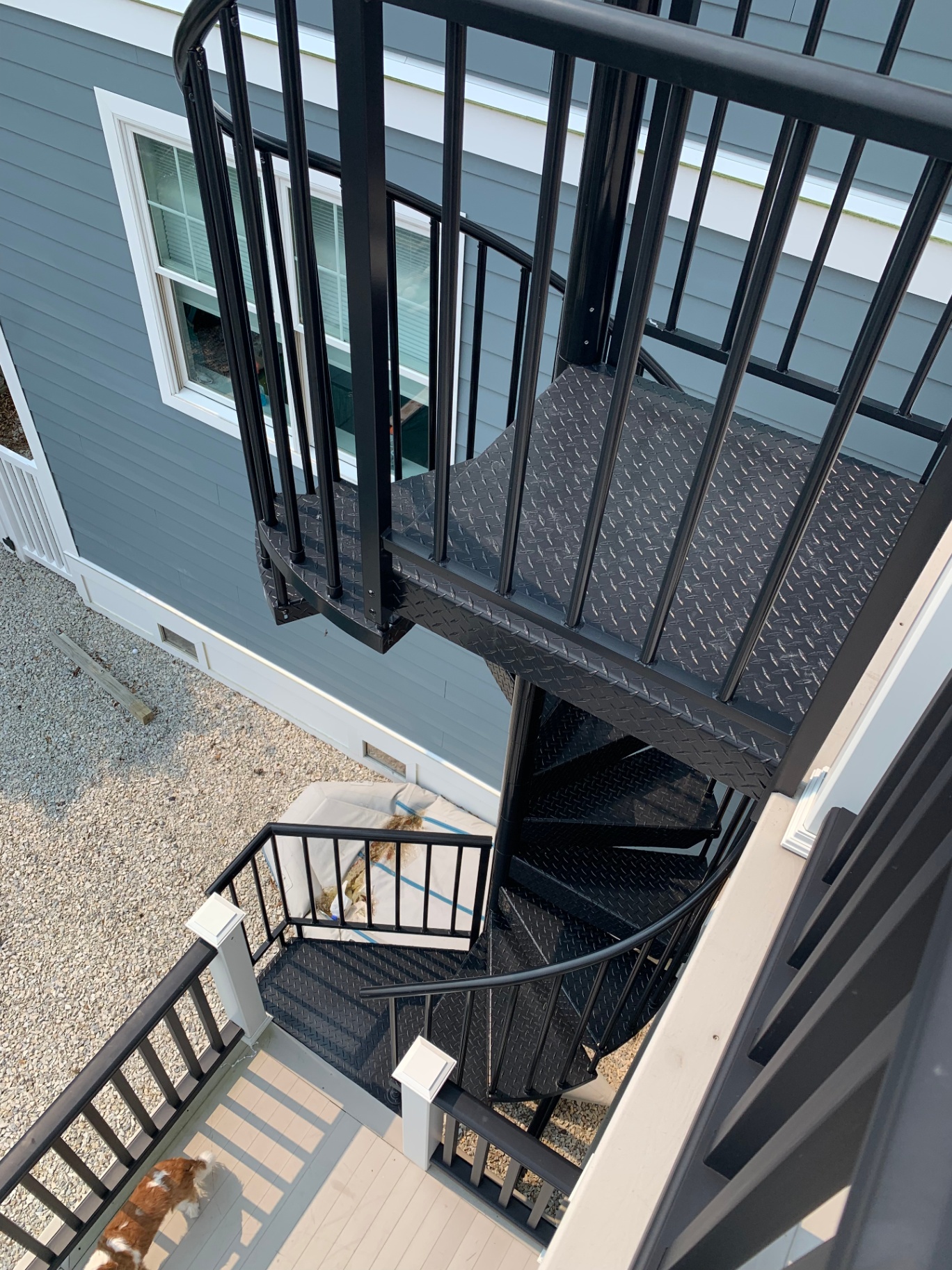 Long Beach Island Residence — exterior spiral stair connecting the decks