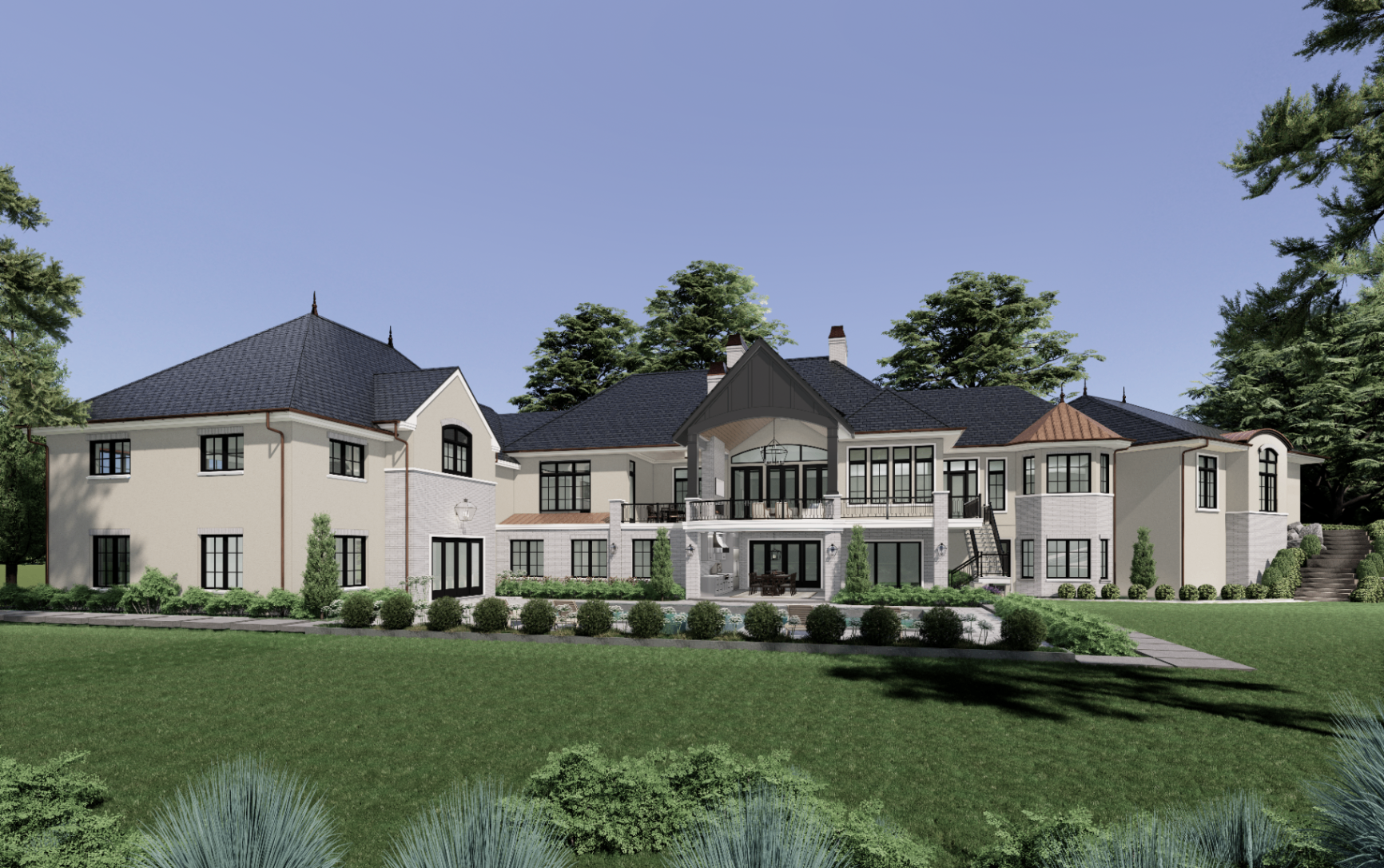 Woodstown Residence — rear elevation and covered outdoor living
