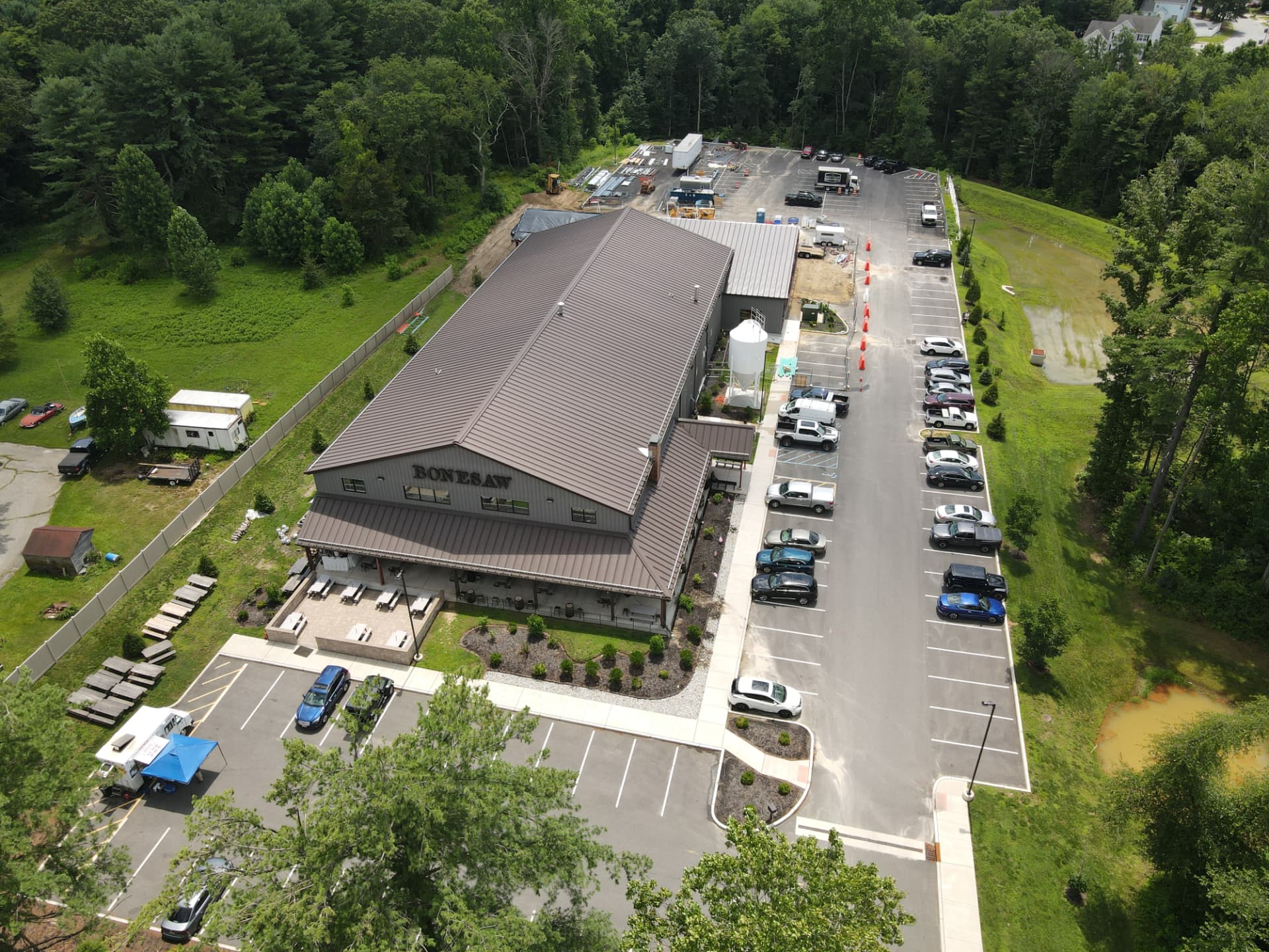 Bonesaw Brewing Company, Glassboro NJ — aerial view of the building and site