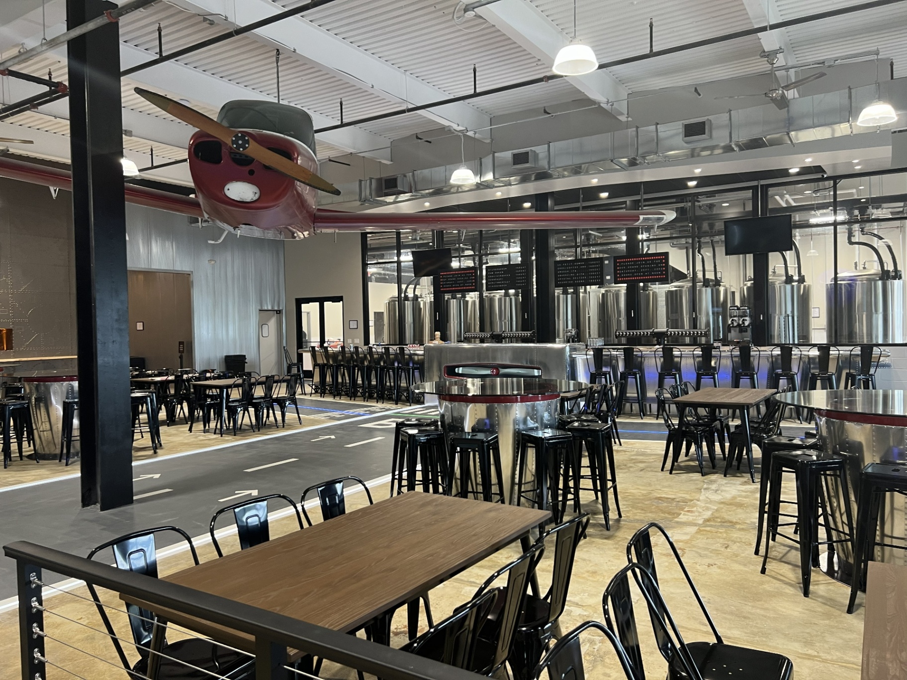 Bonesaw Brewing Deptford — wing detail over the runway floor