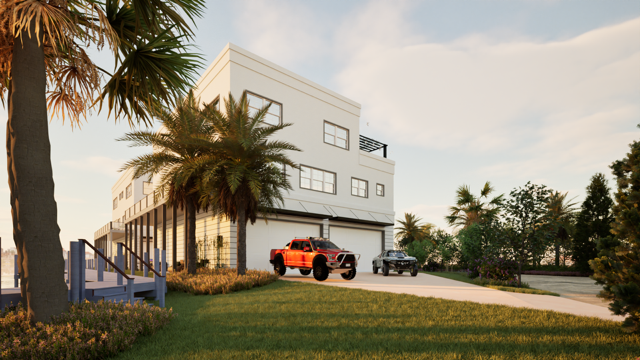 Vero Beach bardominium — approach at dusk