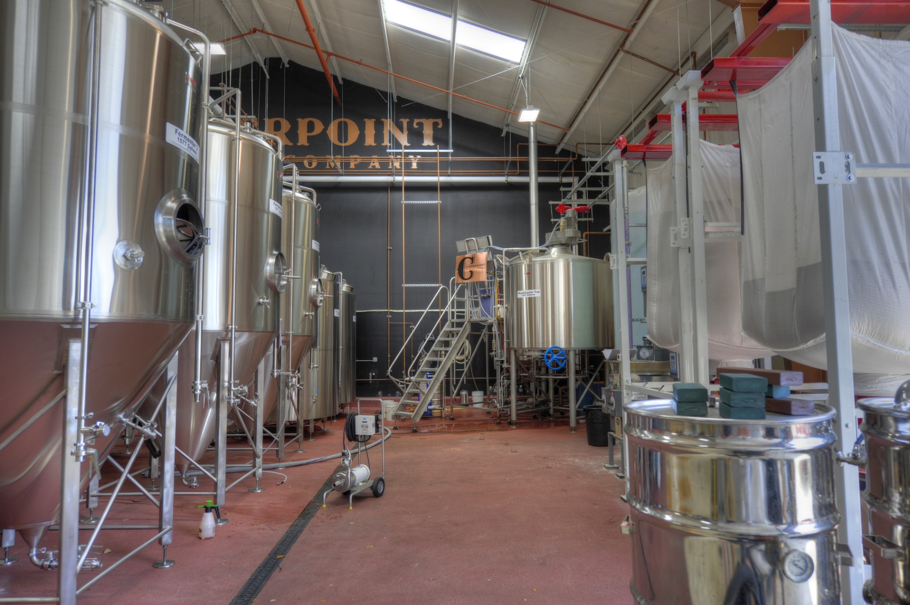 Copperpoint Brewing Company, Boynton Beach FL — brewhouse and fermenters