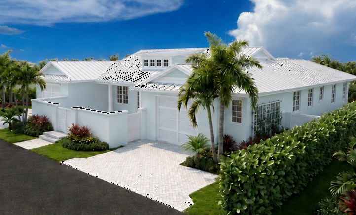 Delray Beach Residence — rendering of the completed addition from the street